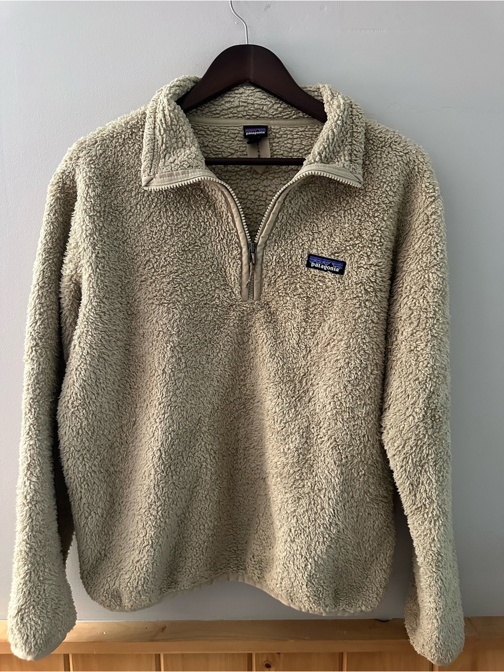 Patagonia Beige Sherpa Quarter-Zip Pullover